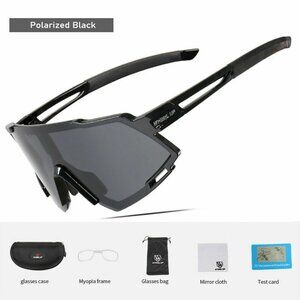 Men Sports Sunglasses Polarized Retro Black Lens‎ Outdoor Driving Light Weight